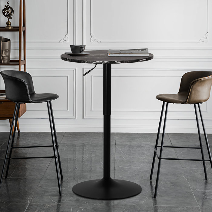 Ebern Designs Height-adjustable Round Dining Table with Swivelling ...